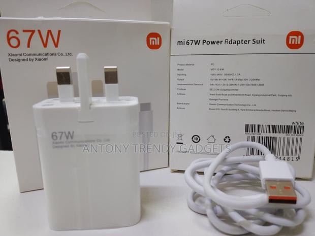 Xiaomi 67w Quick Charge Adapter With Usb-a to Usb-C Cable - thumbnail 3