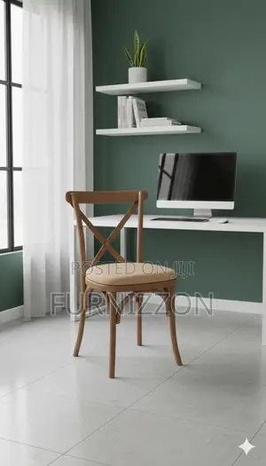 Detachable Crossback Wedding Chair – Elegant Woodgrain Finish