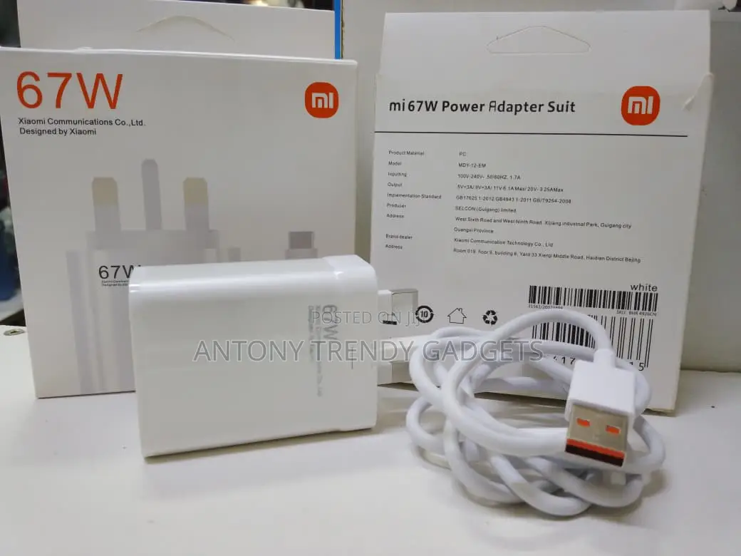 67w Xiaomi Fast Charging Combo for Phones Laptops