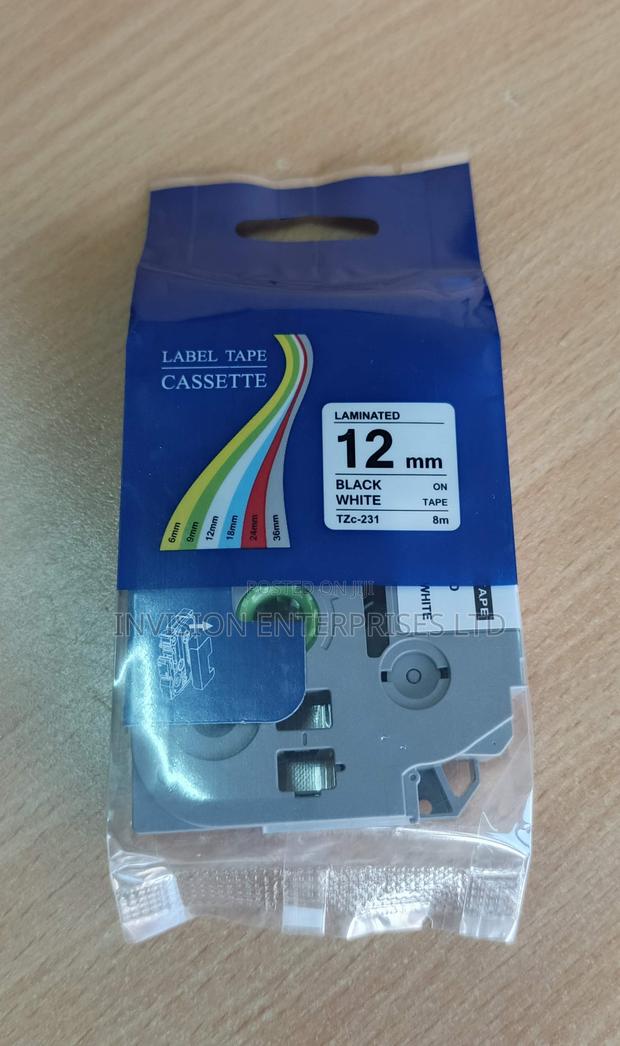 Compatible Brother Laminated Label Tape 12mm Black on White (Tze-231)