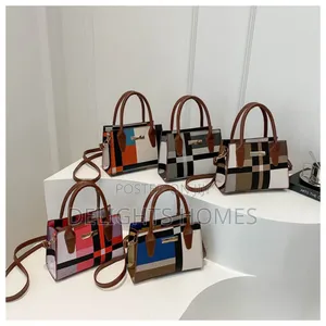 Trend Fashion Collision Color Check Bag_re