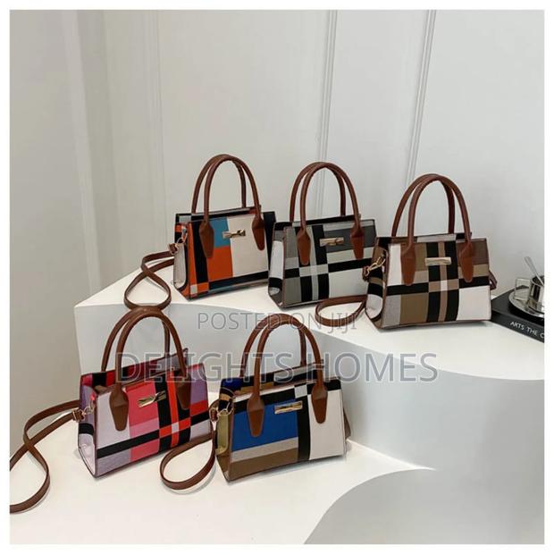 Trend Fashion Collision Color Check Bag_re