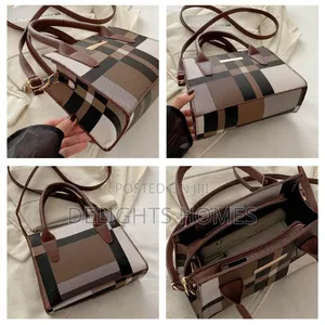 Trend Fashion Collision Color Check Bag_re