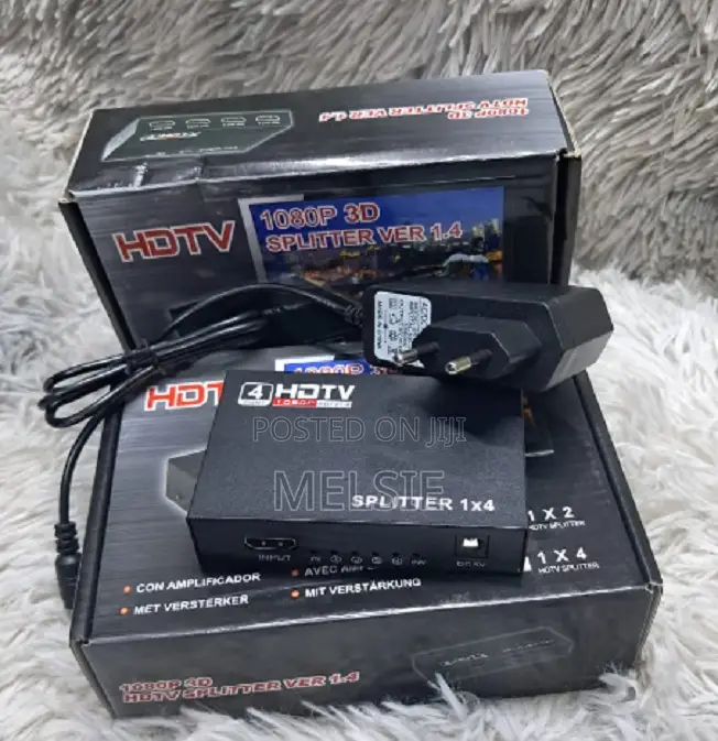 Hdmi Splitter 1 in 4 , 1x4 Hdmi Splitter Support at 60hz Full Hd 1080p