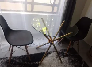 Gold Cock Tail Stand With Eames Chair Dining Set