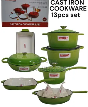 Green Cast Iron Cookware Set
