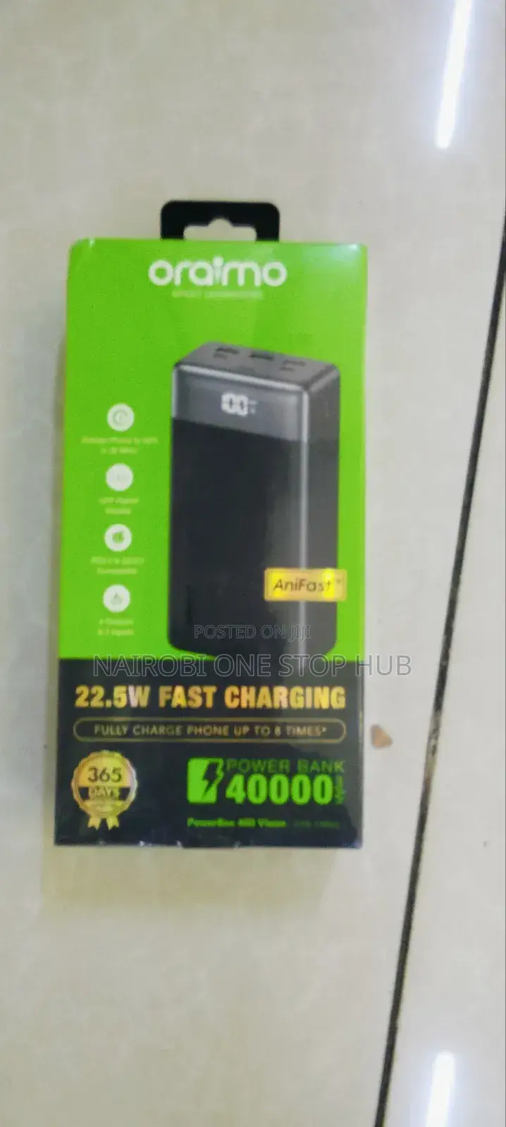 Oraimo 40,000mah High-Capacity Power Bank With Digital Display