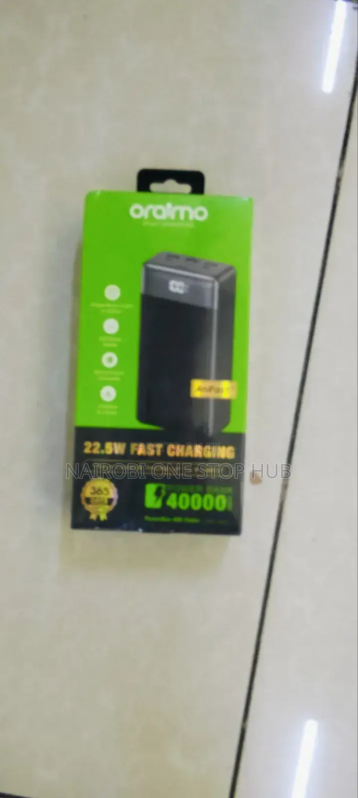Oraimo 22.5w Fast Charging Power Bank – 40000mah Long-Lasting