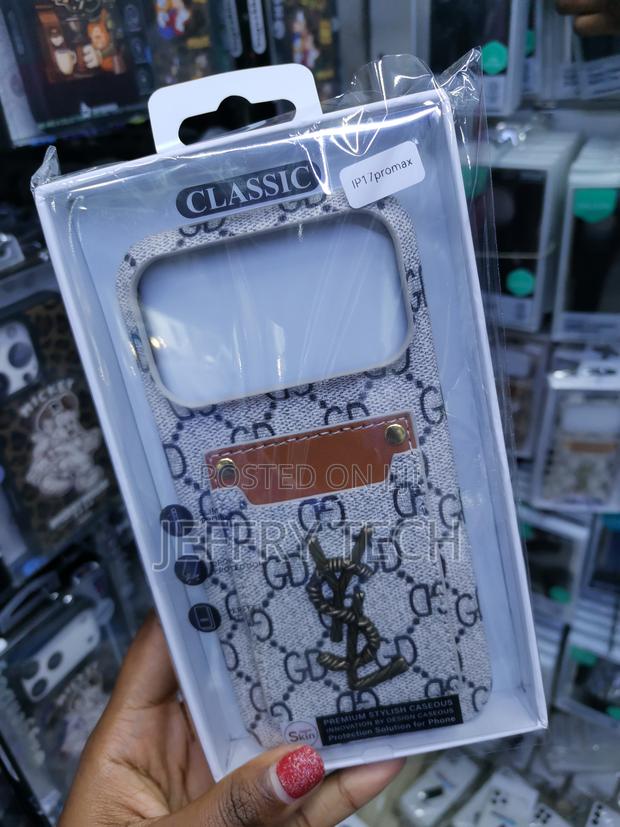 Posxe Luxury Ysl Card Holder Wallet Style iPhone 17 Pro Max Case - thumbnail 2