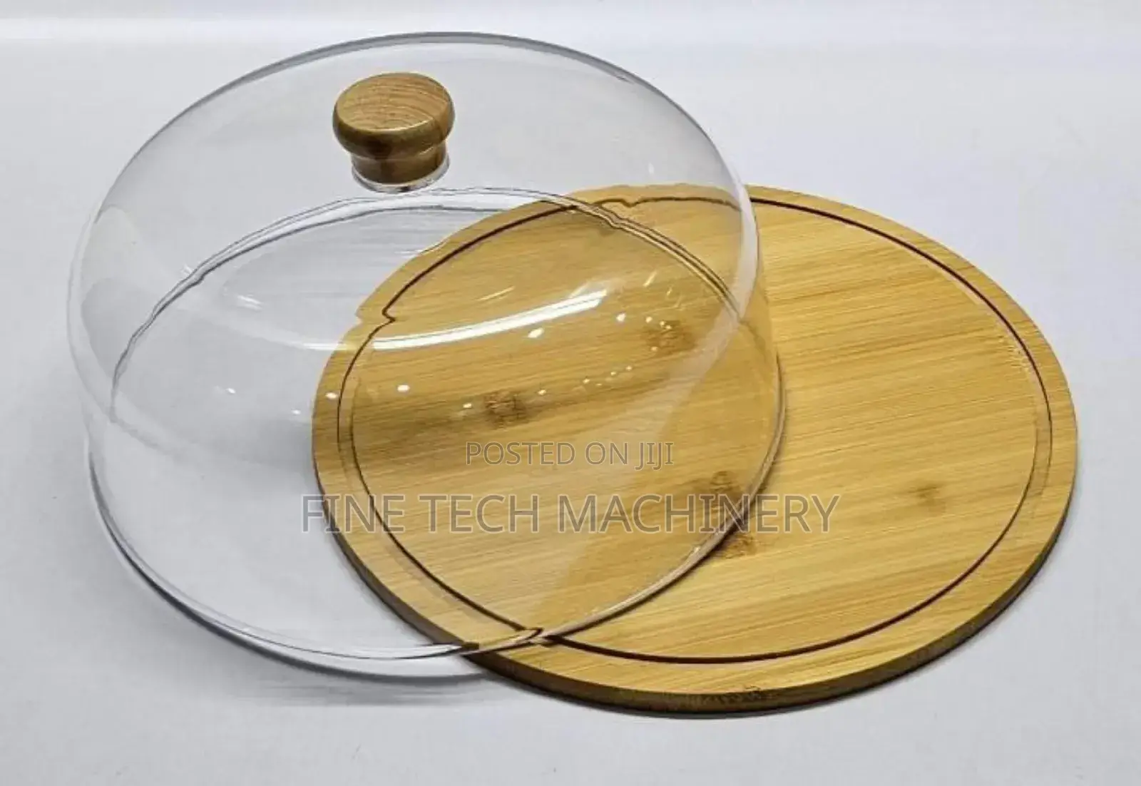Bamboo Cake Stand With a Clear Acrylic Some Cover