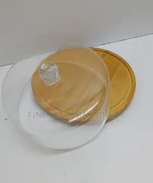 Bamboo Cake Stand With a Clear Acrylic Some Cover