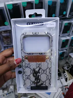 Kisade Ysl iPhone 17 Pro Leather Back Case With Card Holder