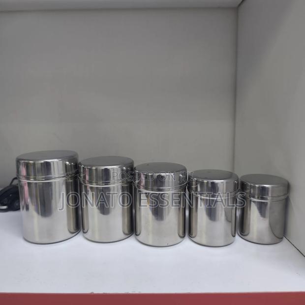5pc Stainless Steel Canisters and Jars - thumbnail 3