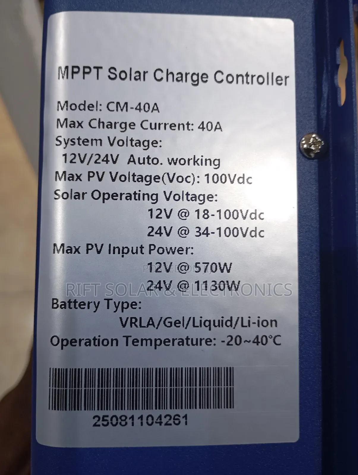 New 40a Snadi MPPT Solar Charger Controller 100 VDC