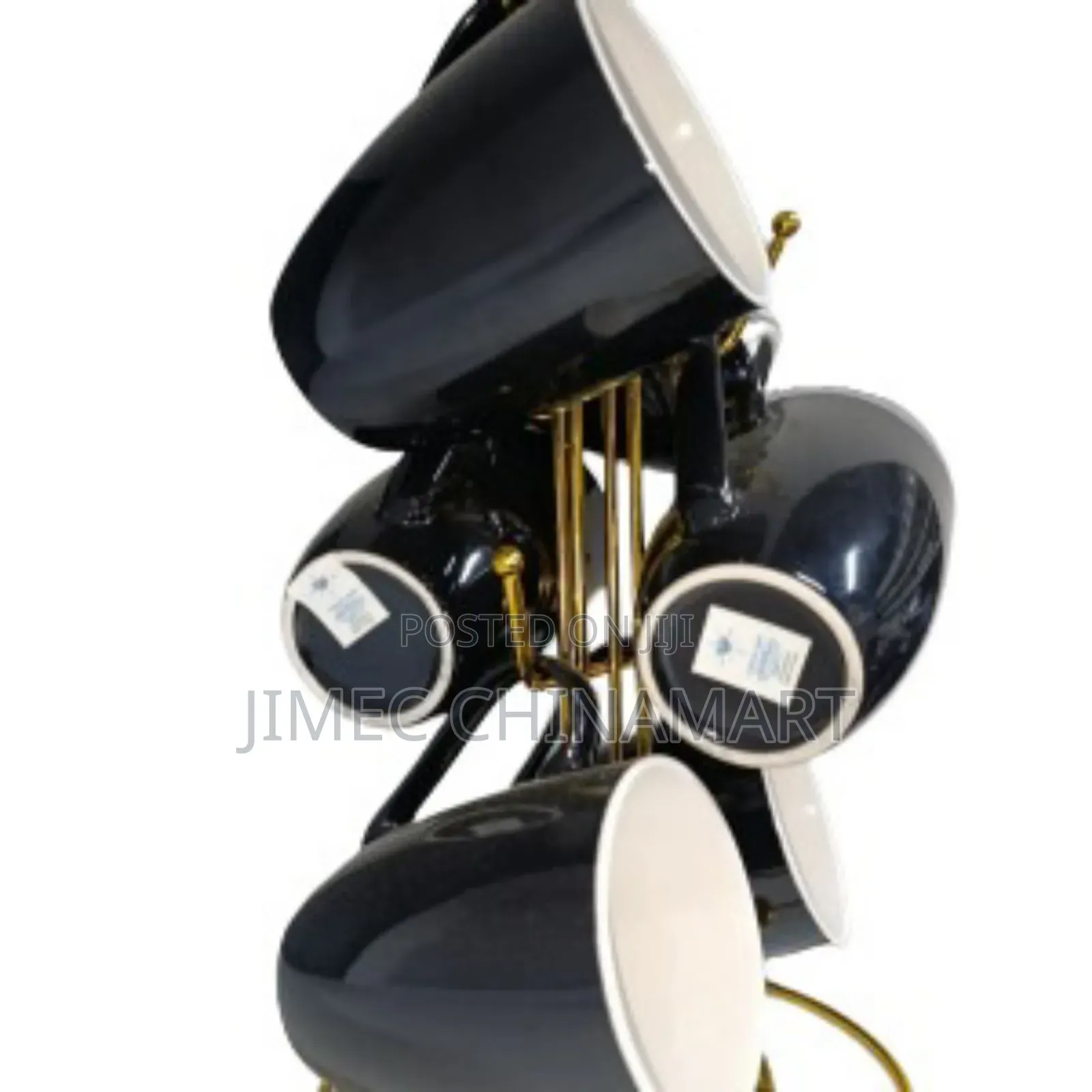 Black Cups 6-Piece Classic Black Ceramic Cups