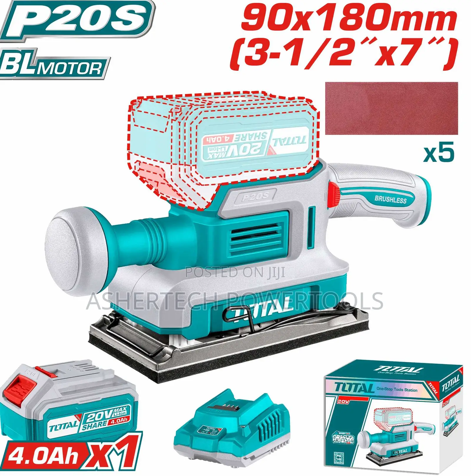 Total Tfsli20311 Cordless Finishing Sander