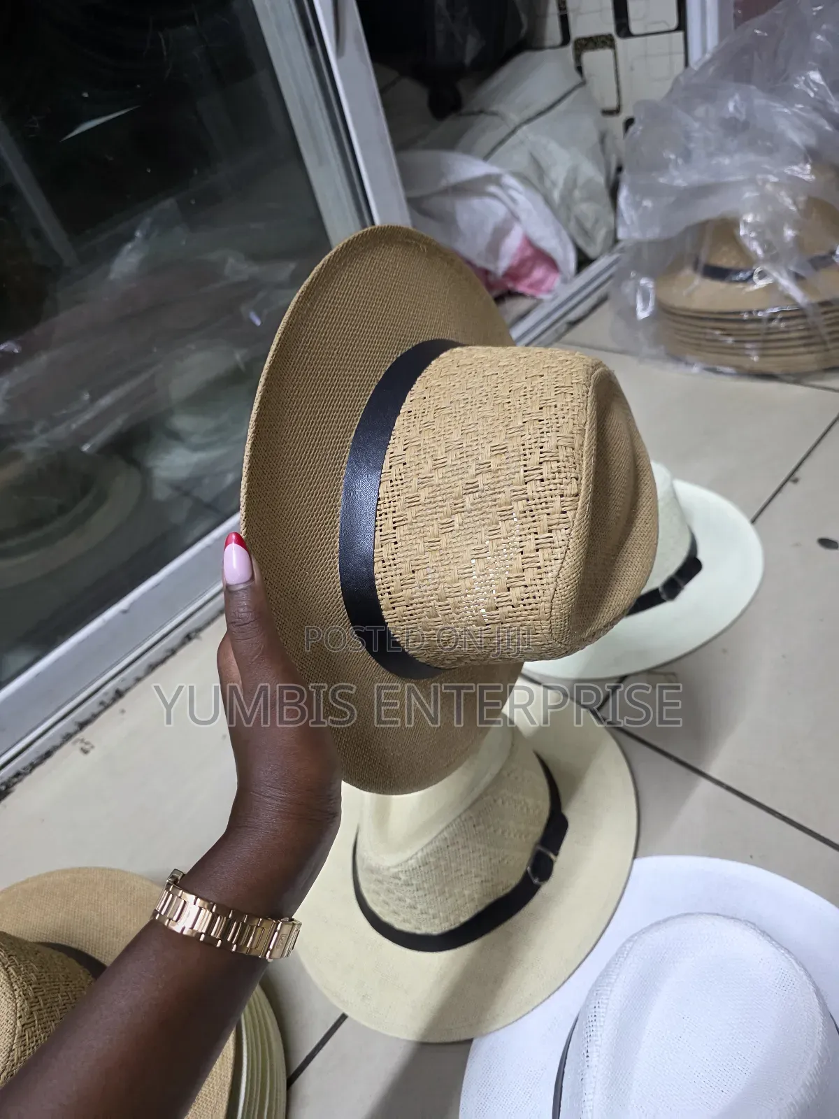 Beige Panama Mens Sun Straw Hat at 800