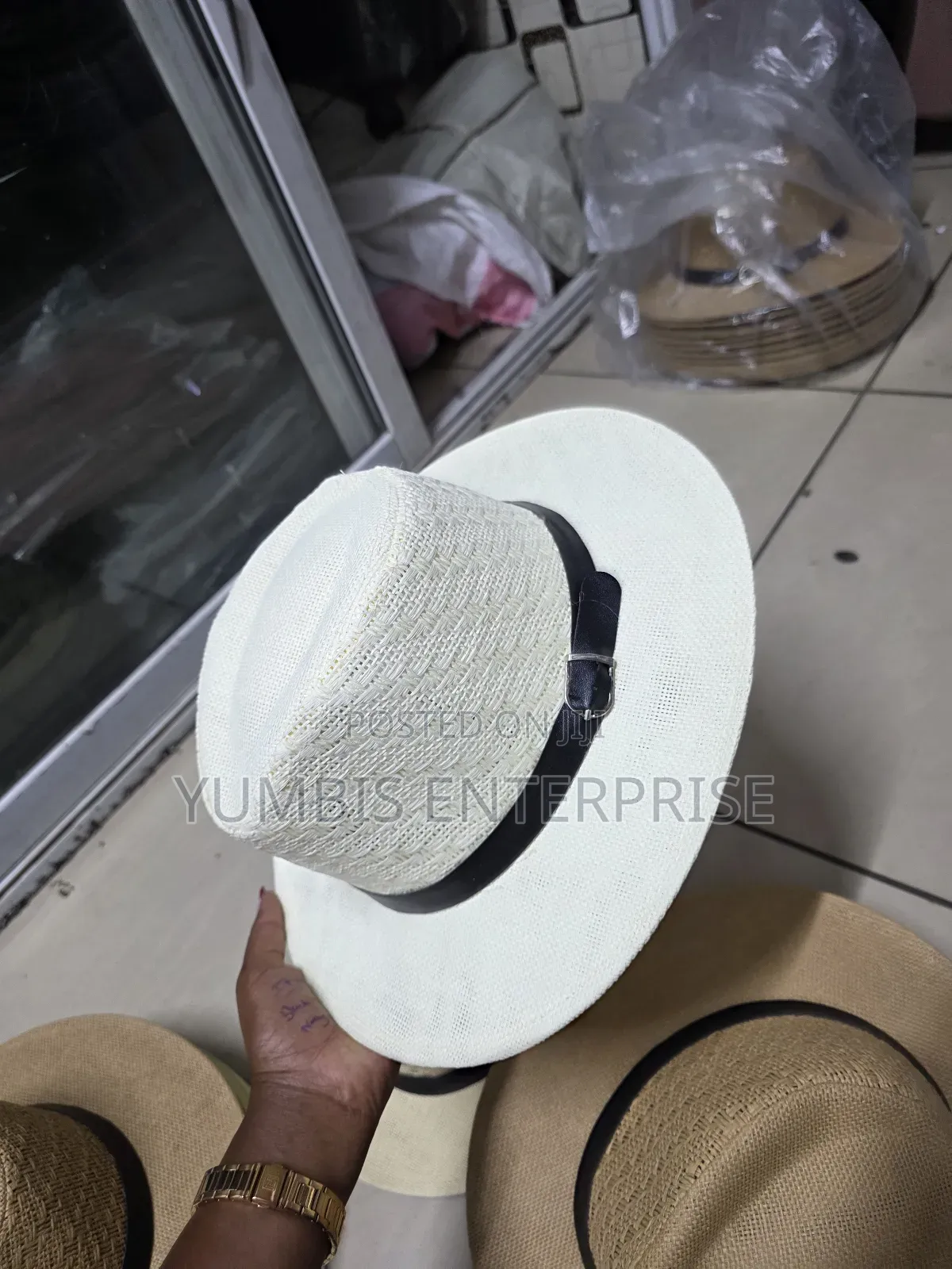 Cream White Straw Panama Hats at 800