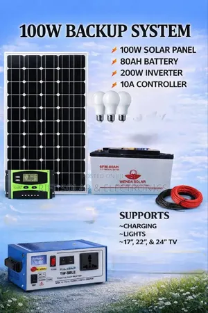 New 100 Watts Smart House Power - 200w Inverter - 80a Gel Battery