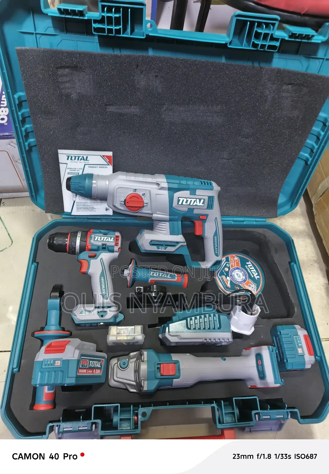 Total Cordless Rotary Hammer Combo/ Rotary Hammer Drill, Grinder 3in1
