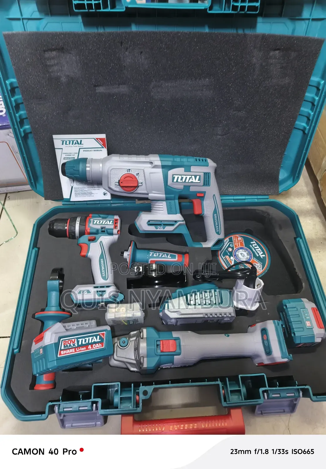 Total Cordless Rotary Hammer Combo/ Rotary Hammer Drill, Grinder 3in1