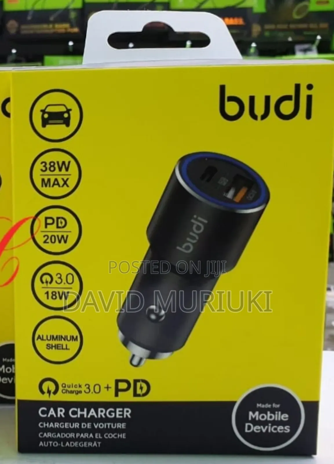 Budi Cc628tqb *36w* Car Charger With Ring Led Indicator