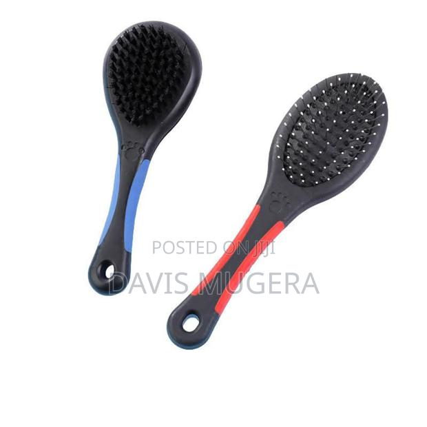 Double Sided Plastic Handle Cat Dog Massage Hair Brush For Grooming - thumbnail 3