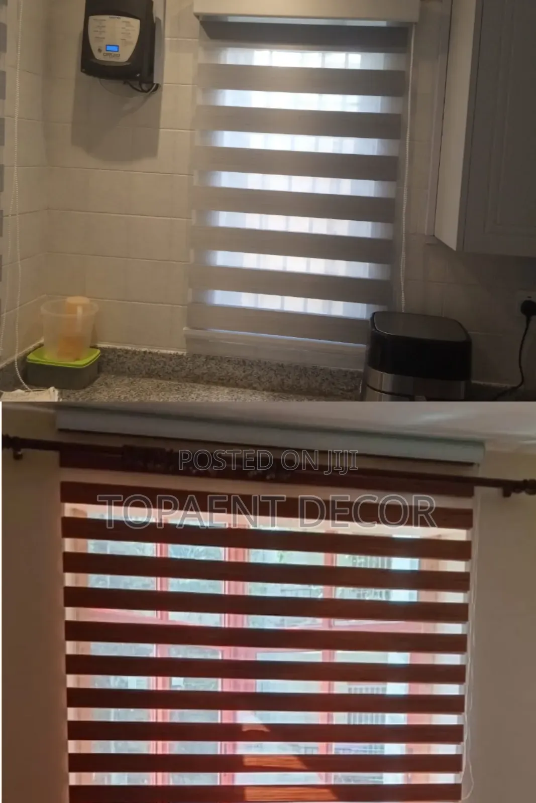 Red And Beige Horizontal Office Window Blinds