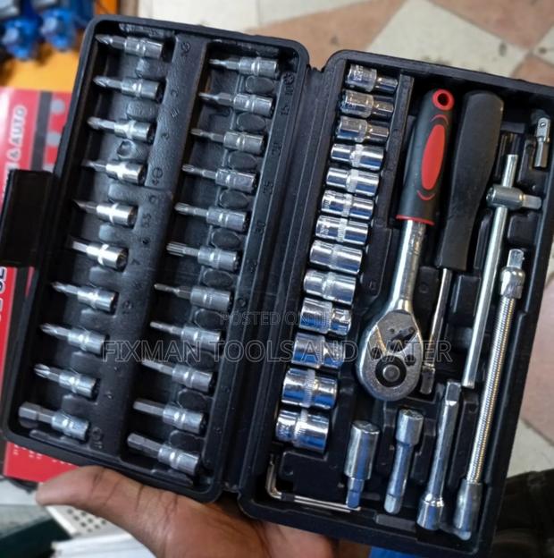 New Chrome 46 Pc's Screwdriver Set And Socket Spanner Set All Sizes - thumbnail 2