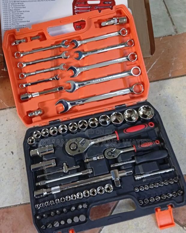 82 Pcs Chrome Mechanical Socket Wrench Set+ Screwdriver Set - thumbnail 2