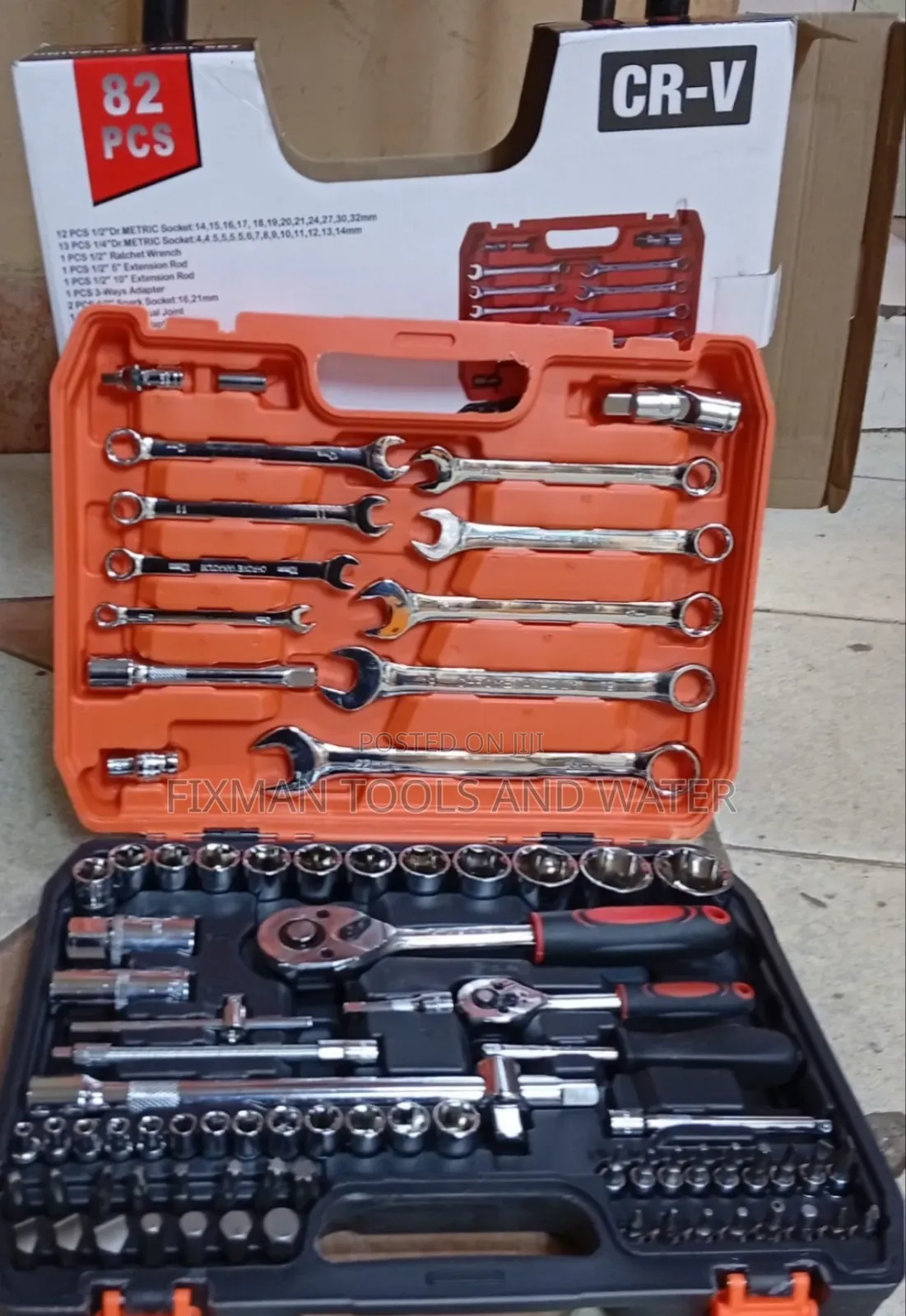 Auto- Garage 82 Pcs Chrome Mechanical Socket Wrenchs + Screwdriver Set