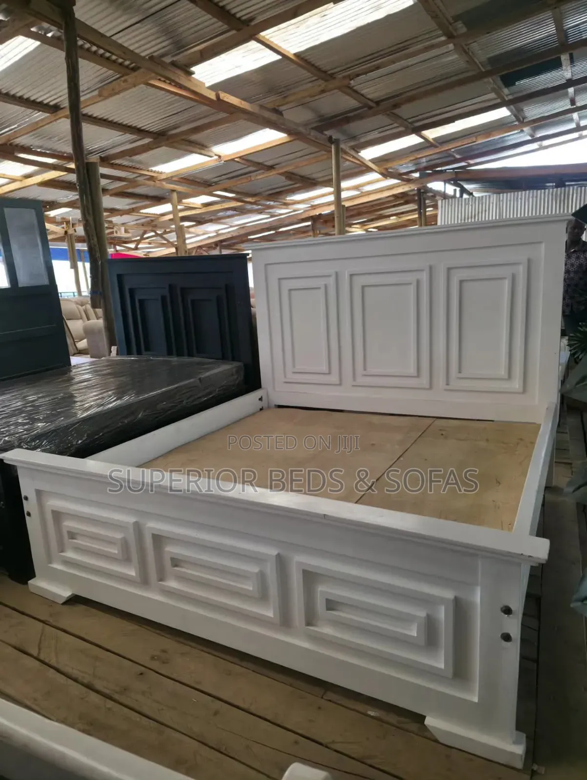 5 by 6 White Panel Bed