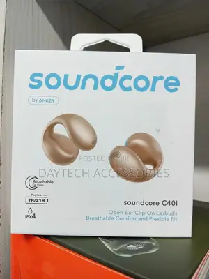 Soundcore by Anker C40i Open-Ear Clip-on Earbuds – A3331hz1– Dark Gray