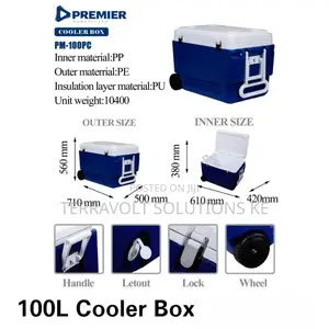 Premier 100l Cooler Box With Handle and Wheels