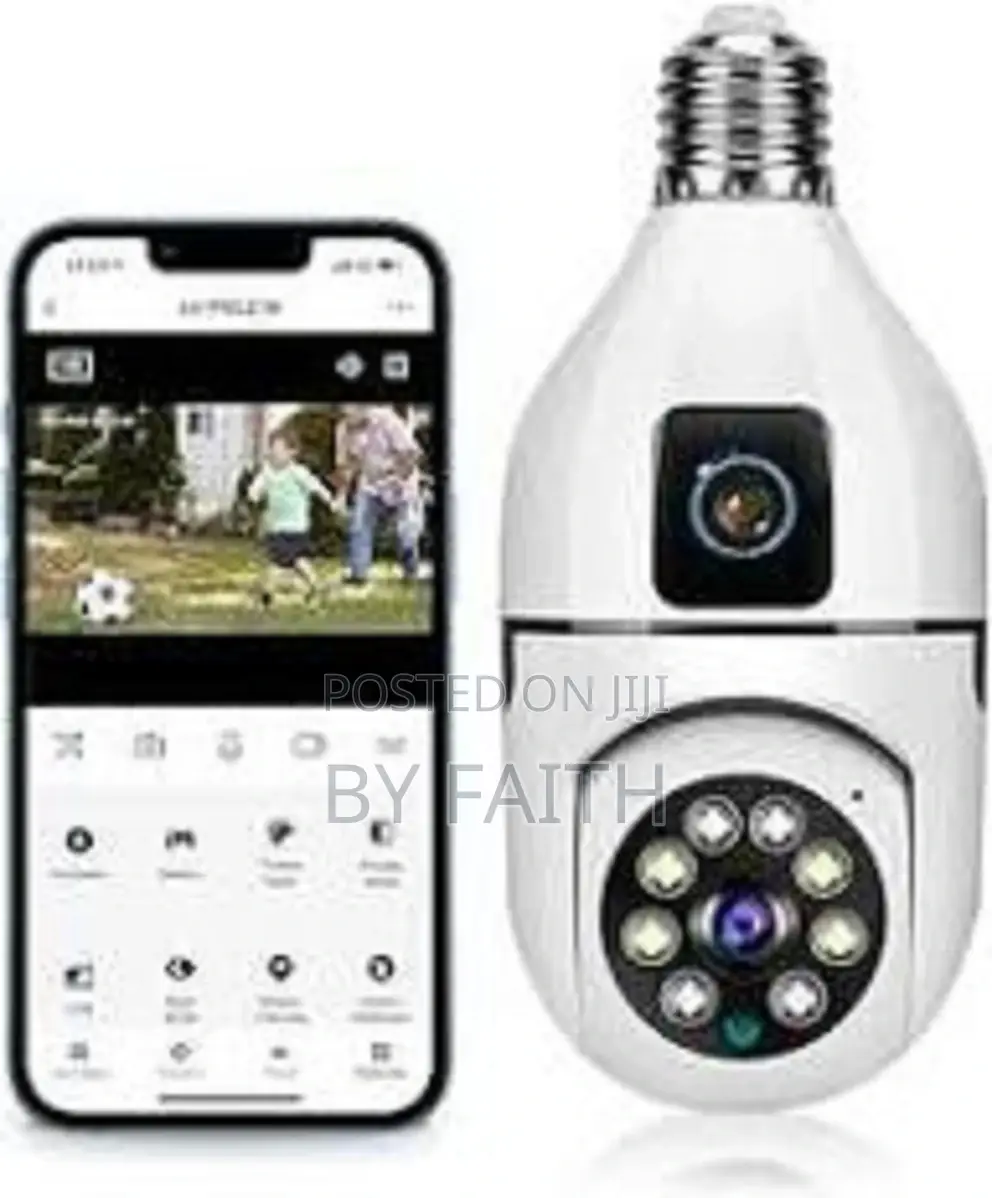 Specialised Dual PTZ Rotating Wifi Bulb Camera- Wifi PTZ Bulb Camera