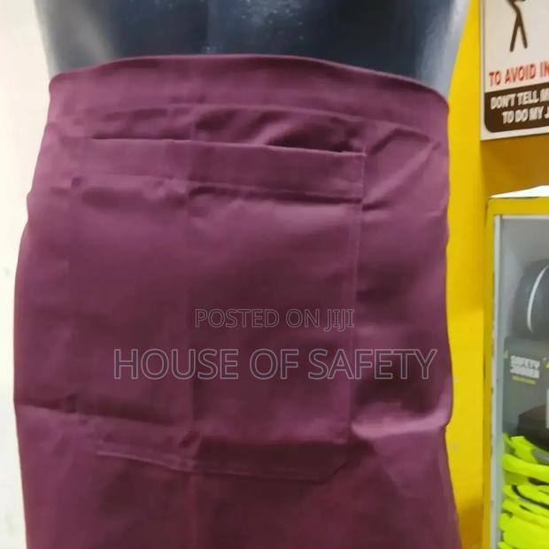 Back Tie Half Apron Maroon - main view