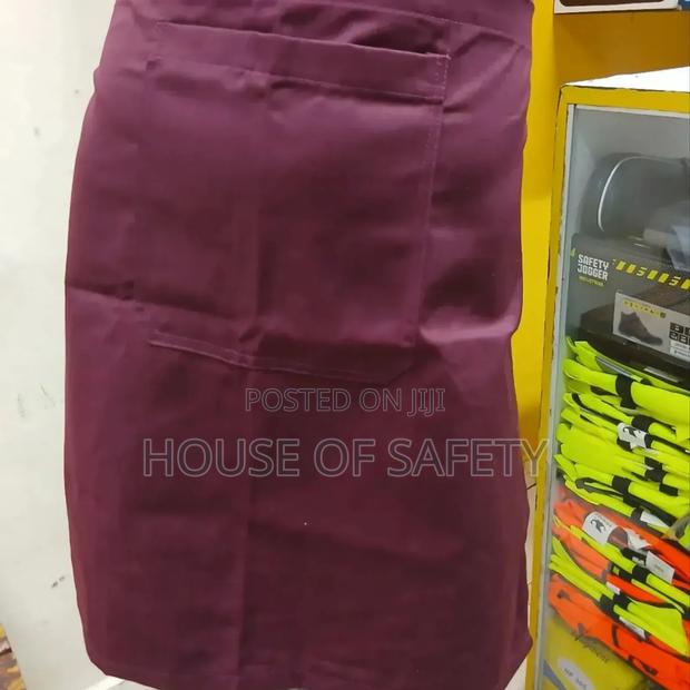 Back Tie Half Apron Maroon - thumbnail 2