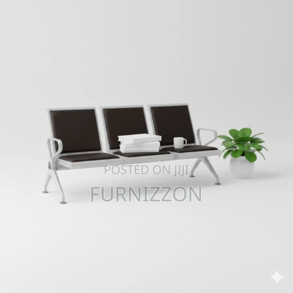 Stainless Steel Three Seater Waiting Bench for Offices