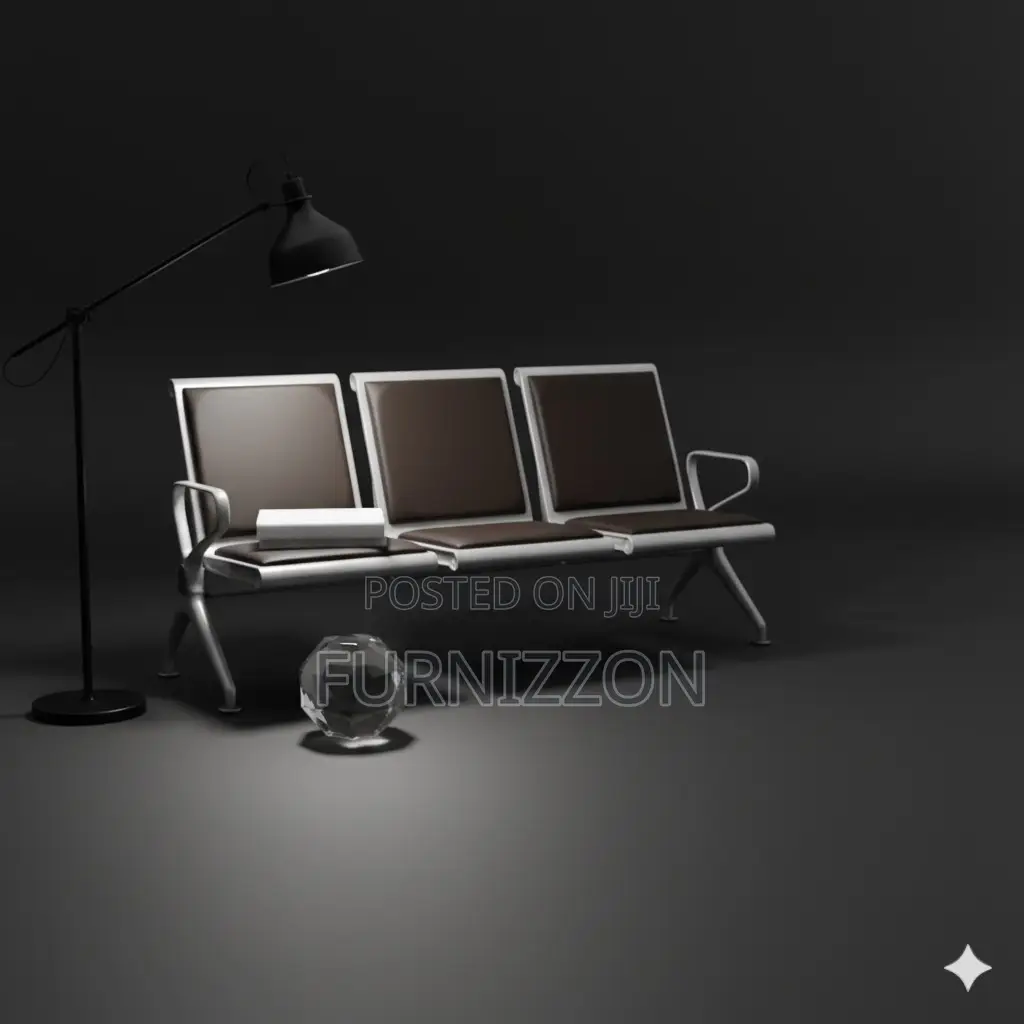 Comfortable Three Seater Waiting Bench for Reception Areas