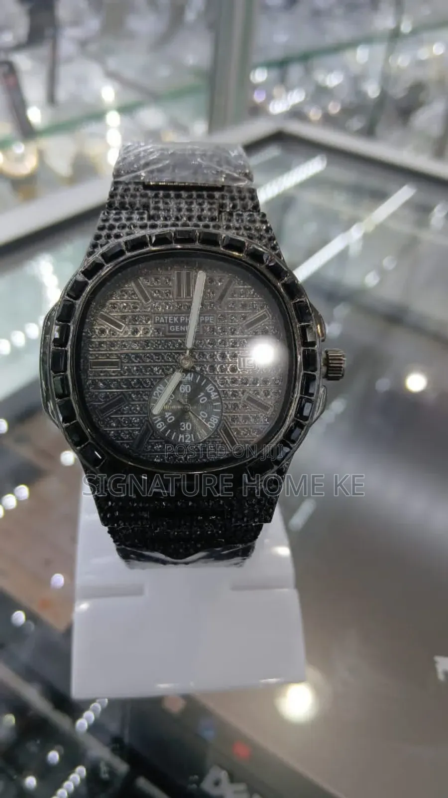 Patek Iced Watch- Black