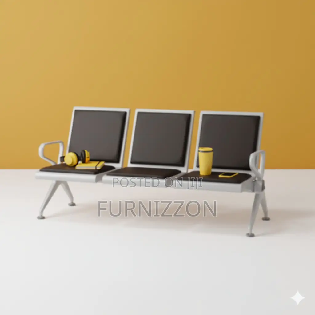 Office Waiting Bench With Stainless Steel and Padding
