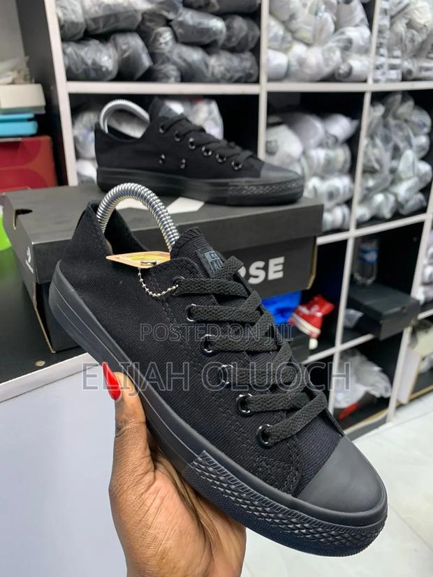 All Black Quality Converse Shoes - main view