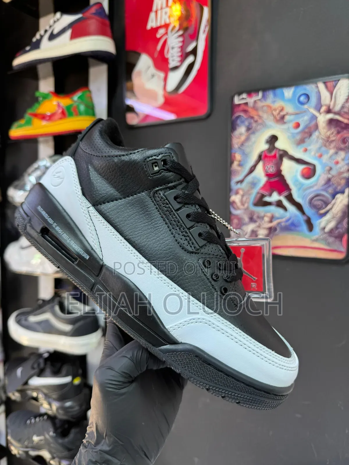 Air Jordan 3 Retro Fragment Black Abd White Sneakers