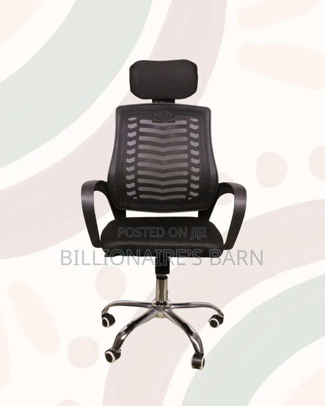 Secretarial Mesh Office Chair • Easy Adjustments,Neck Support Headrest