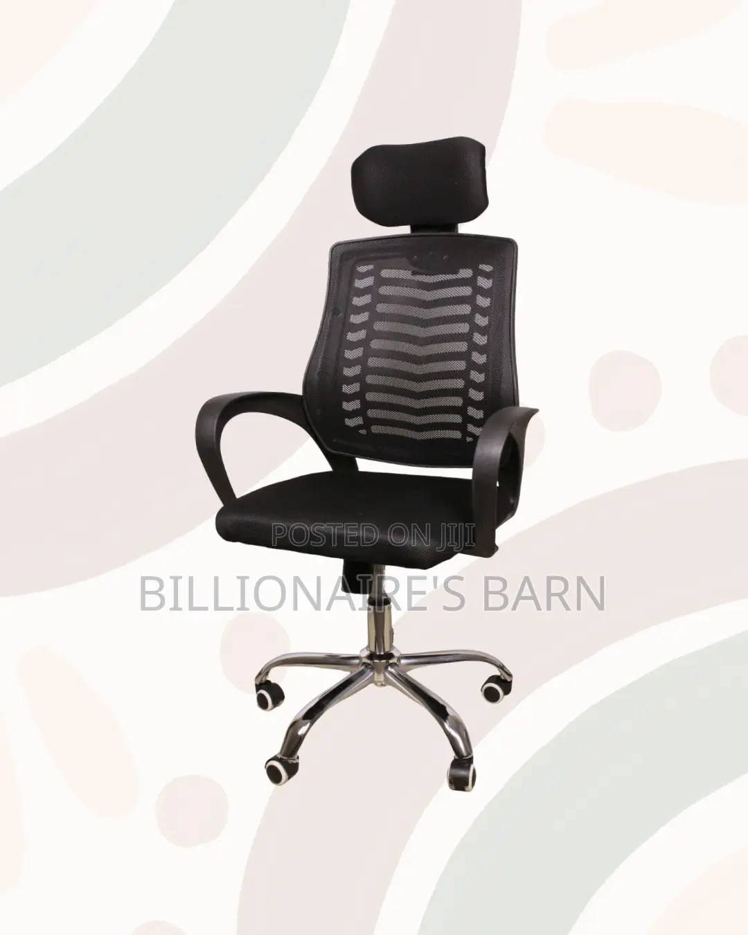 Secretarial Mesh Office Chair • Easy Adjustments,Neck Support Headrest