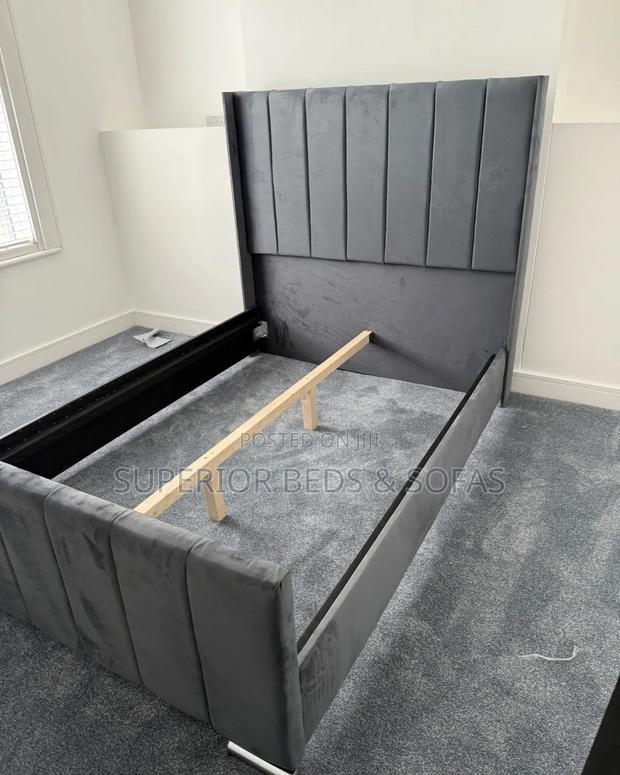 Grey Upholstered Bed Frame Size 4 by 6
