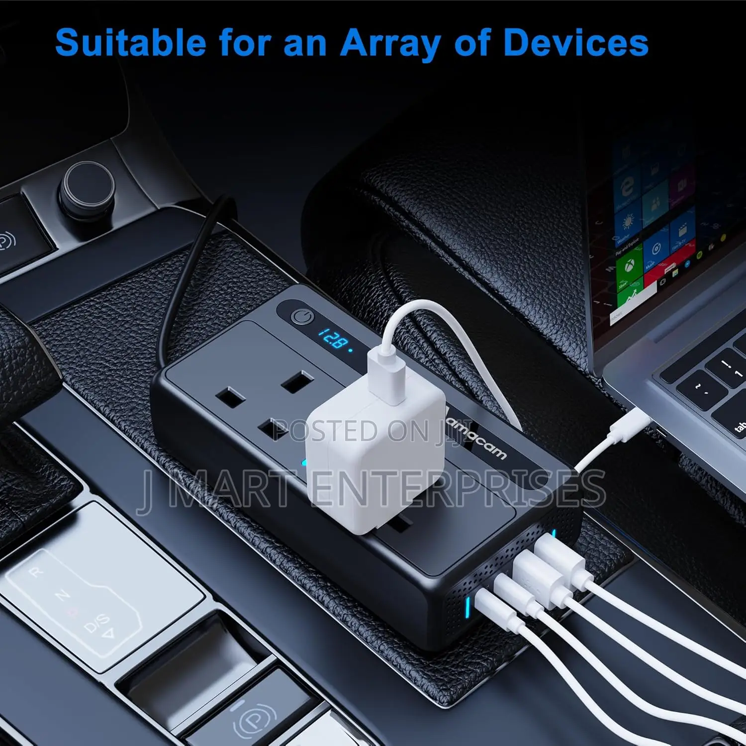 4 Usb Built-in 12v Dc in Plug – 7-Ports for Cars Vans Campervans