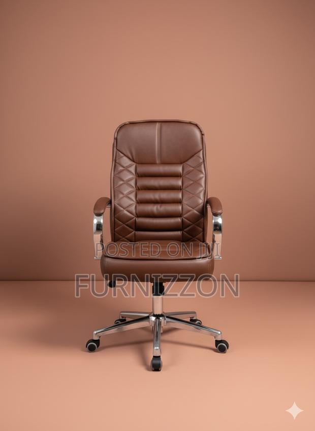 Economic Brown Leather Chair for Office and Home Use