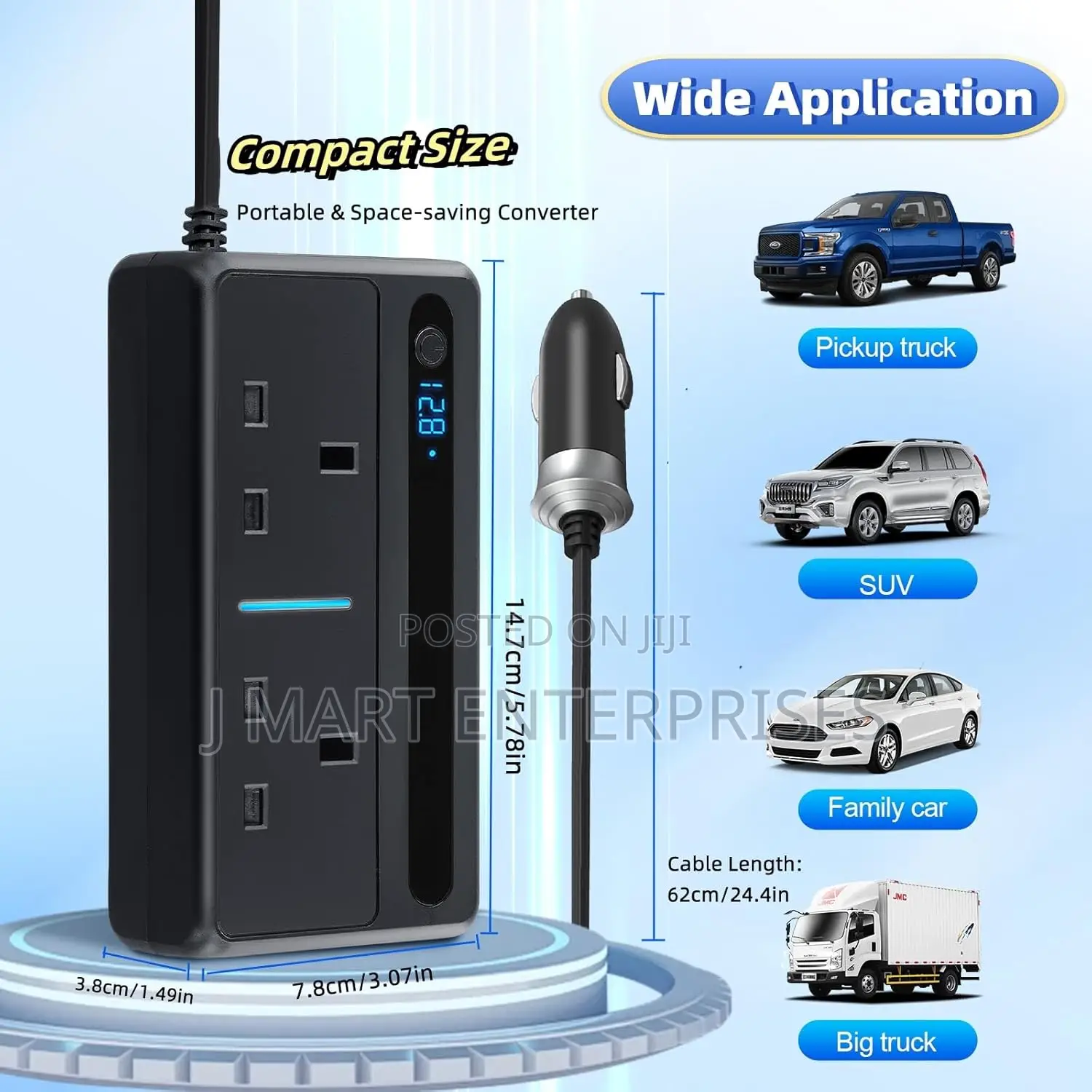Fast Charging Car Charger With Cigarette Lighter Plug for Trip