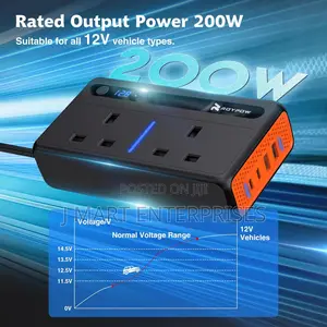 Car Inverter With Cigarette Lighter Port, Car Plug Adapter